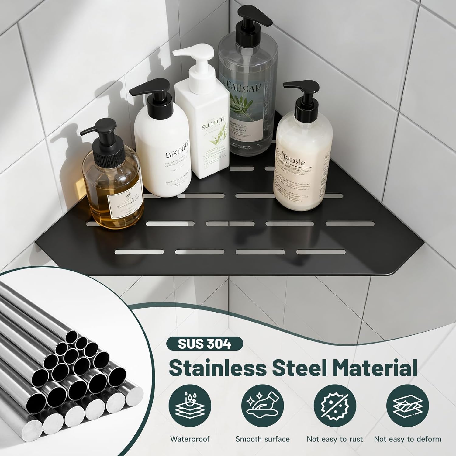 Frcolor 金色壁用収納棚 穴あけ不要 壁掛けフローティングシェルフ